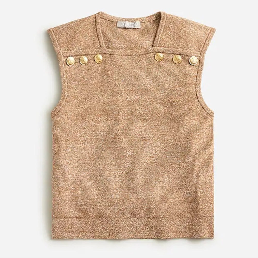 J.Crew Sweater Shell With Buttons In Merino-Linen… - image 1